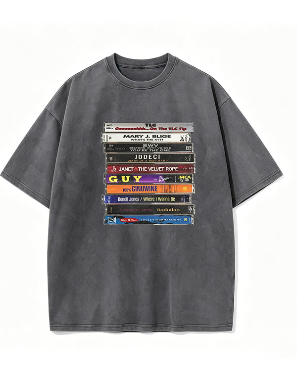 Vintage Washed 90s R&B Cassette Tape Graphic T Shirt