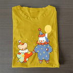 Two Clowns Holding Hands Casual Cotton T-Shirt