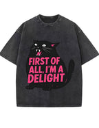 Funny Sarcastic Cat Oversized Casual T-Shirt