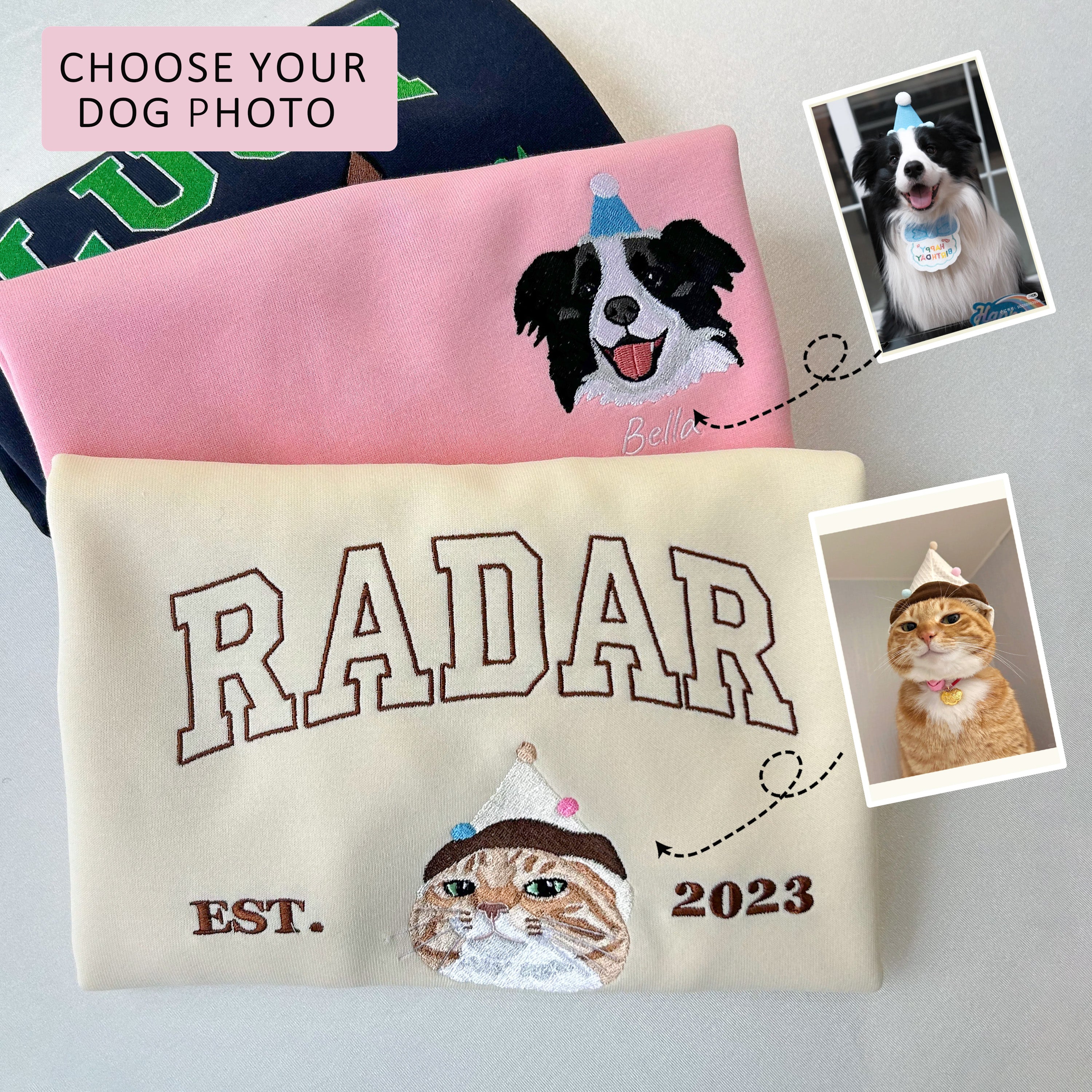 Custom Dog Face Embroidered Sweatshirt Secondary image