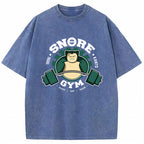 Vintage Gym Badge Snorlax Wash Vintage Tee | Pokemon Anime