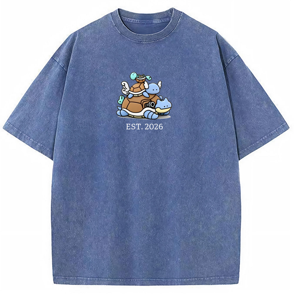 Cute Parent & Kid Squirtle Vintage Washed T-Shirt Main image