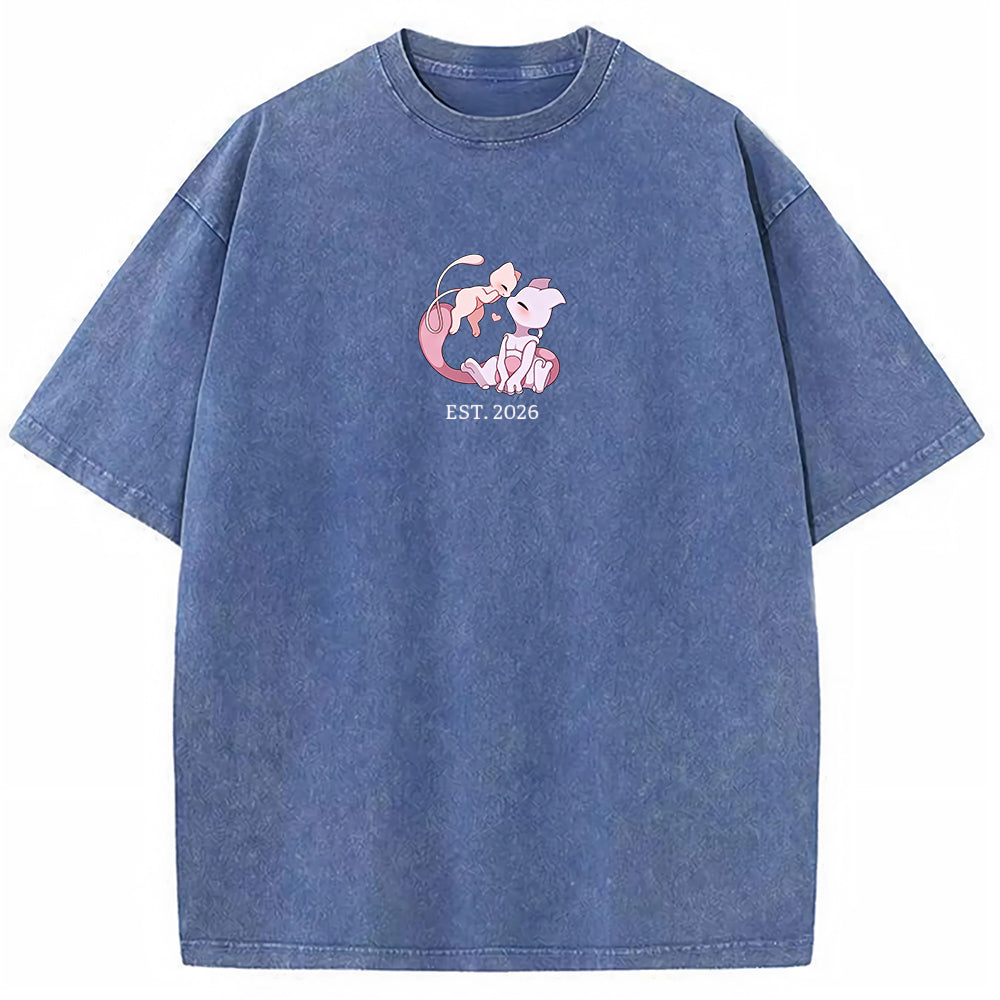 Cute Parent & Kid Mewtwo Vintage Washed T-Shirt