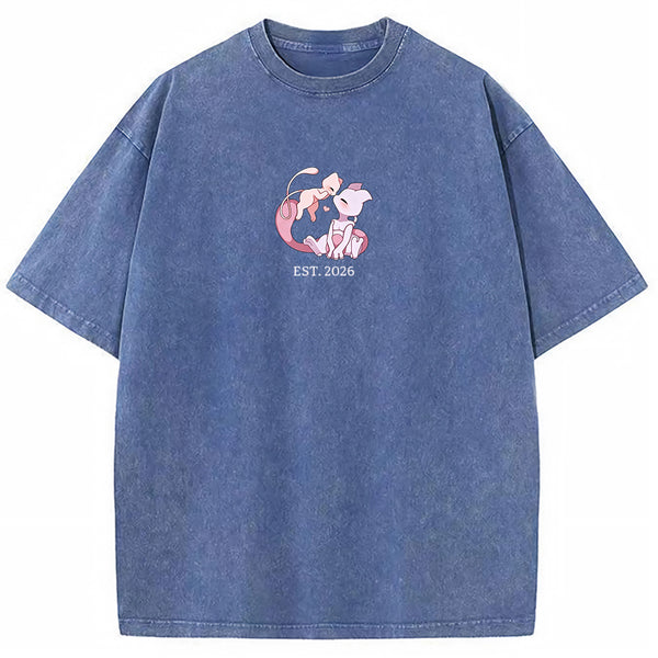 Cute Parent & Kid Mewtwo Vintage Washed T-Shirt