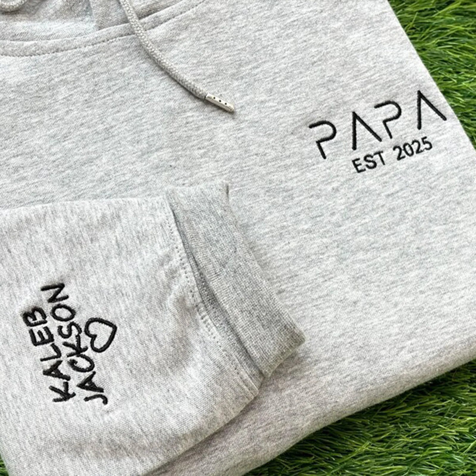 Personalized Papa Embroidered Sweatshirt | New Dad Gift & Father's Day Present