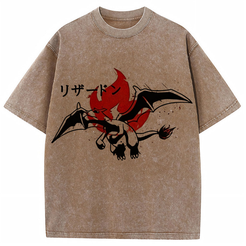 Sumie Charizard Fire Splash Tee | Pokemon Anime