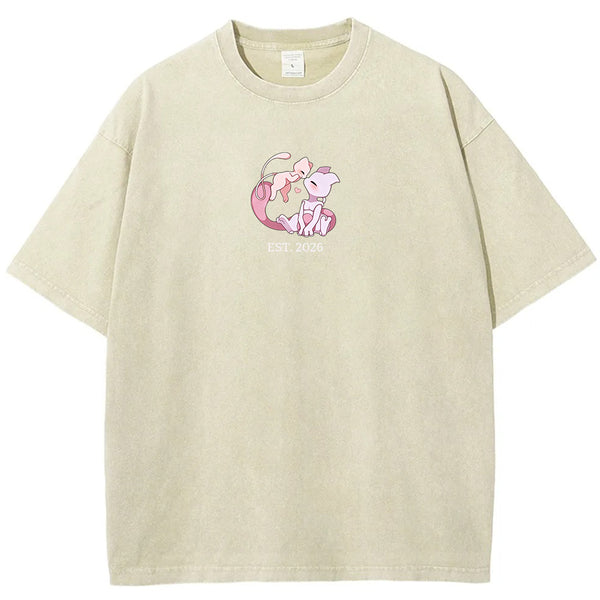 Cute Parent & Kid Mewtwo Vintage Washed T-Shirt