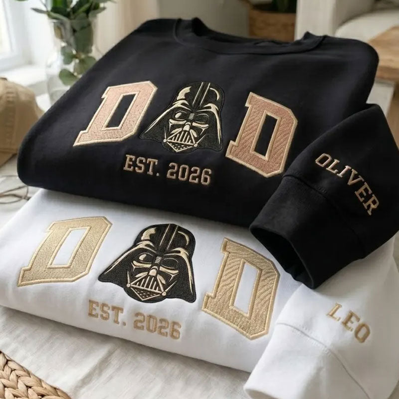 Embroidered Custom Star Wars Dad Sweatshirt with Kids Name Main image