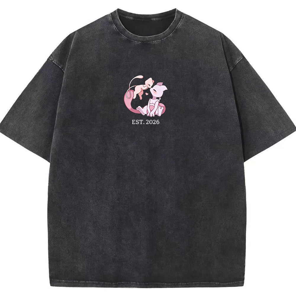 Cute Parent & Kid Mewtwo Vintage Washed T-Shirt