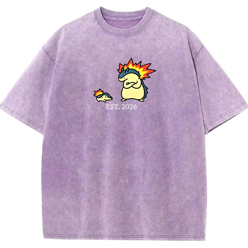 Cute Parent & Kid Typhlosion Vintage Washed T-Shirt Main image