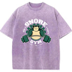 Vintage Gym Badge Snorlax Wash Vintage Tee | Pokemon Anime