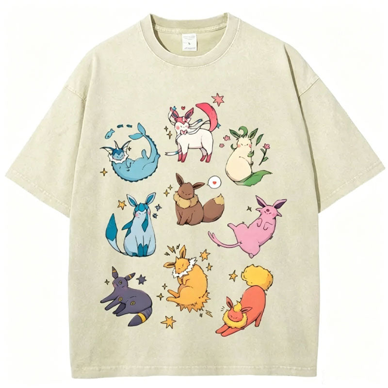 Eevee Evolution Form Unisex Vintage Washed Tee Main image
