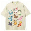 Eevee Evolution Form Unisex Vintage Washed Tee