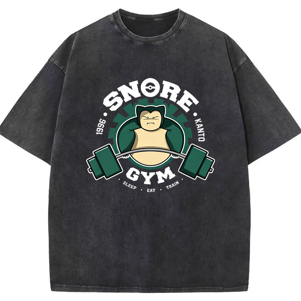 Vintage Gym Badge Snorlax Wash Vintage Tee | Pokemon Anime Main image