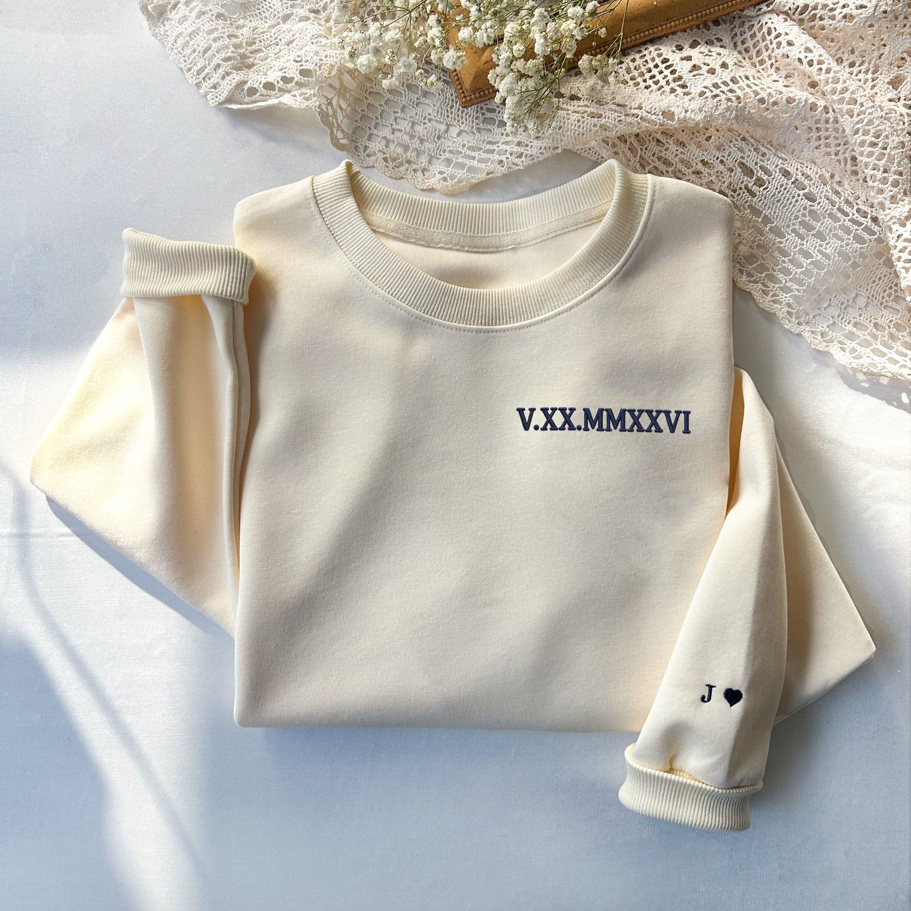 Personalized Roman Numeral Sweatshirt-Gift For Custom