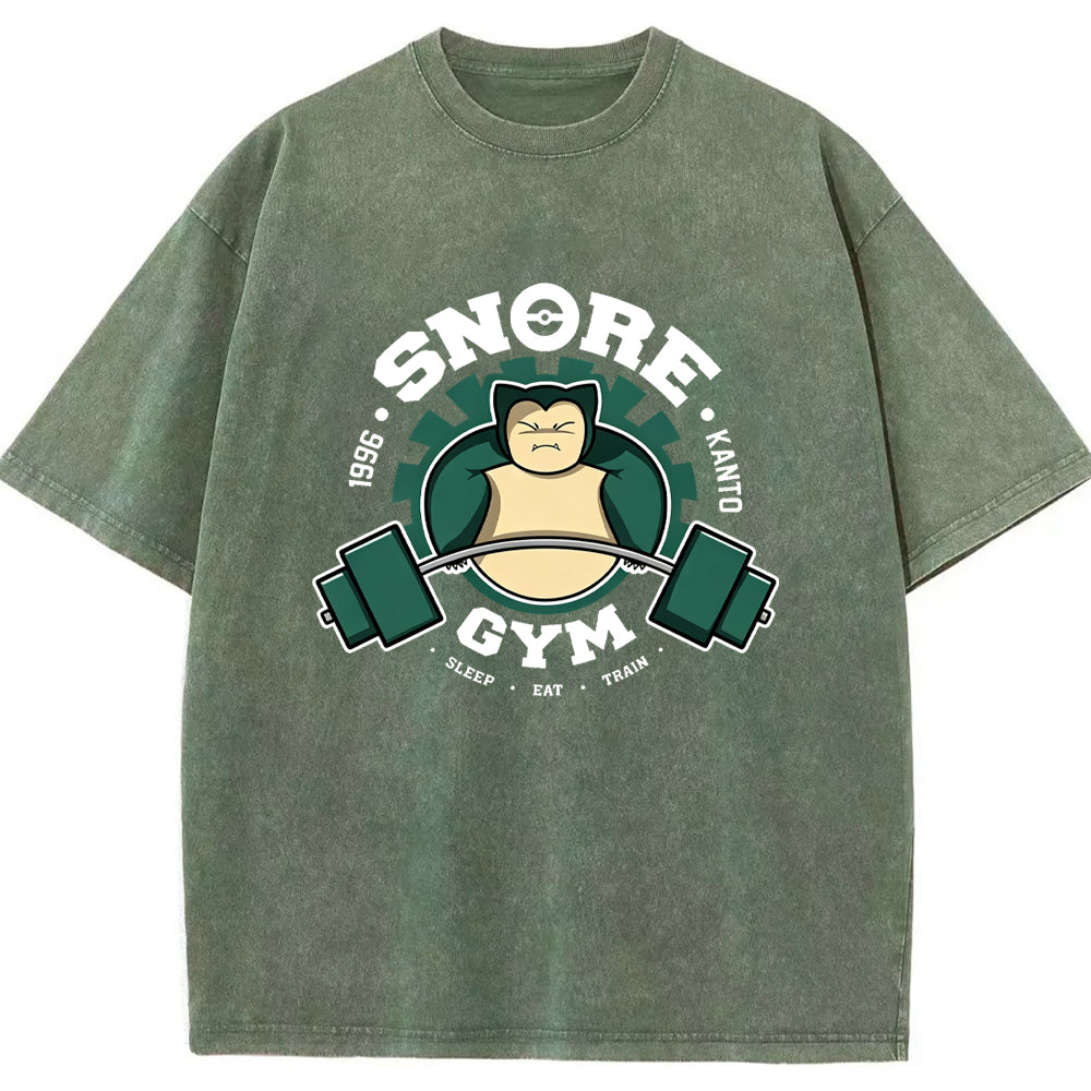 Vintage Gym Badge Snorlax Wash Vintage Tee | Pokemon Anime Secondary image