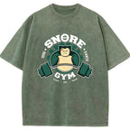 Vintage Gym Badge Snorlax Wash Vintage Tee | Pokemon Anime