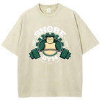 Vintage Gym Badge Snorlax Wash Vintage Tee | Pokemon Anime