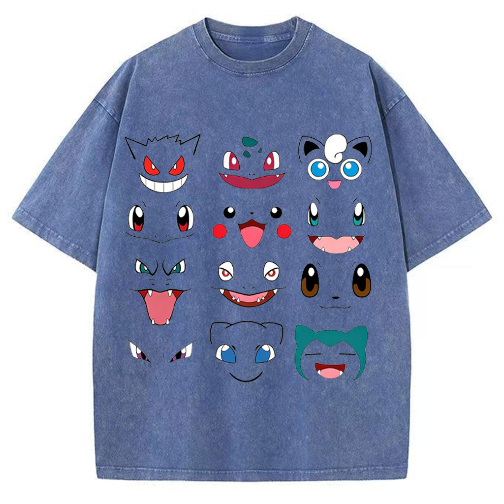 Poké Faces Anime Vintage Tee | Pokemon Main image
