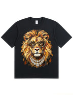 Glam Lion Bling Design Leopard Print T-Shirt