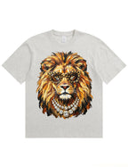 Glam Lion Bling Design Leopard Print T-Shirt