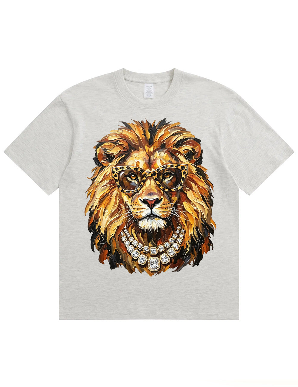 Glam Lion Bling Design Leopard Print T-Shirt