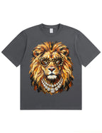 Glam Lion Bling Design Leopard Print T-Shirt