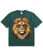 Glam Lion Bling Design Leopard Print T-Shirt