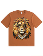Glam Lion Bling Design Leopard Print T-Shirt