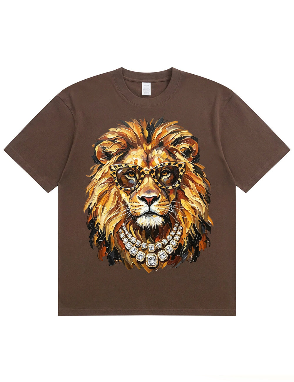 Glam Lion Bling Design Leopard Print T-Shirt