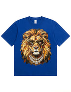 Glam Lion Bling Design Leopard Print T-Shirt