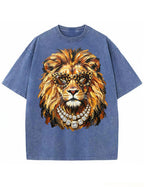 Glam Lion Bling Design Leopard Print T-Shirt