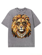 Glam Lion Bling Design Leopard Print T-Shirt