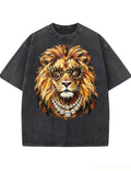 Glam Lion Bling Design Leopard Print T-Shirt
