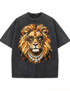 Glam Lion Bling Design Leopard Print T-Shirt