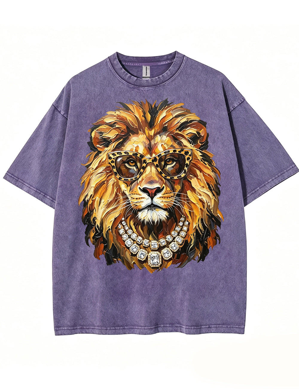 Glam Lion Bling Design Leopard Print T-Shirt