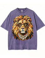 Glam Lion Bling Design Leopard Print T-Shirt