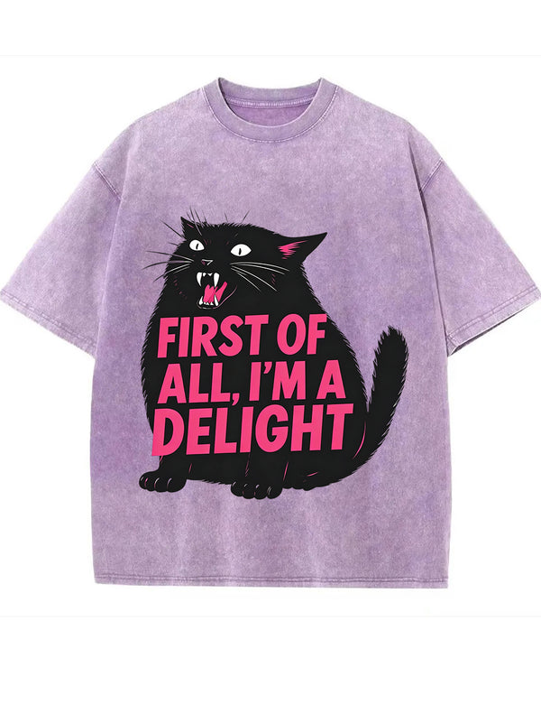 Funny Sarcastic Cat Oversized Casual Tee