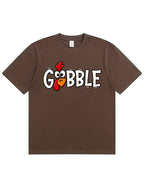 Funny Gobble Turkey Face T‑Shirt | Thanksgiving Fall Graphic Tee