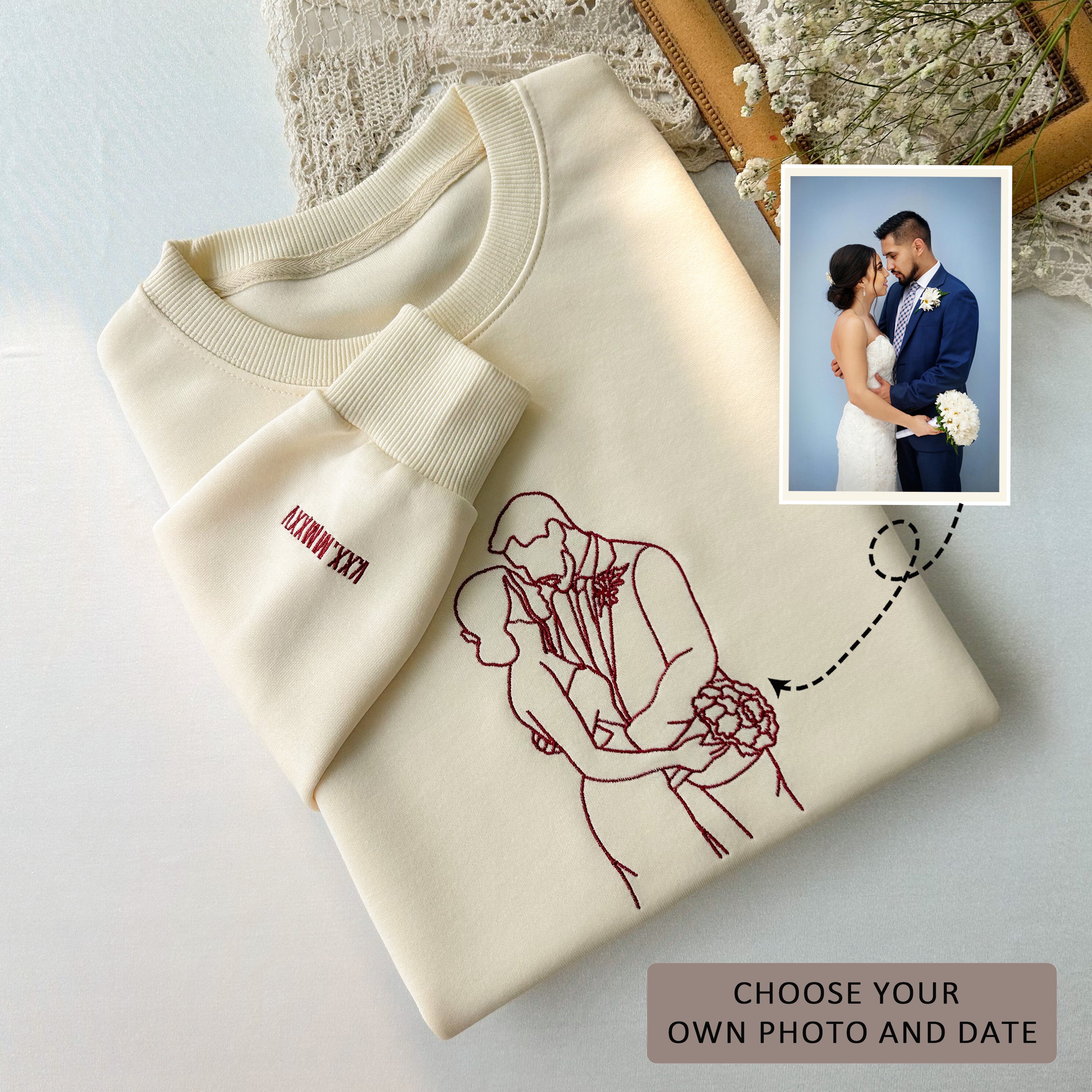 Anniversary Custom Embroidered SweatshirtGifts for parents-Gift For Custom