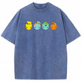 Minimal Four Starter Heads Cartoon Tee | Pokemon Anime