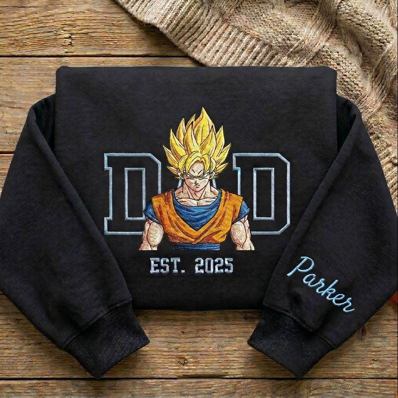 Personalized Embroidered Anime Dad Shirt Main image
