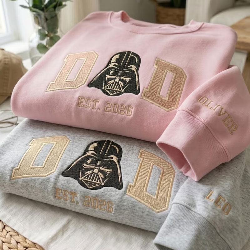 Embroidered Custom Star Wars Dad Sweatshirt with Kids Name Secondary image