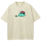 Cute Parent & Kid Meganium Vintage Washed T-Shirt