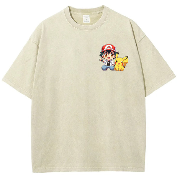 Mini Trainer Pikachu Left Chest Oversized Tee