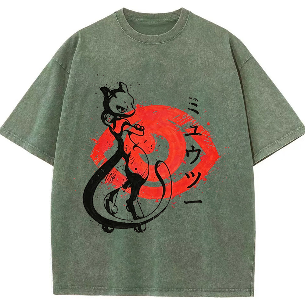 Ink Art Mewtwo Battle Silhouette Tee | Pokemon Anime
