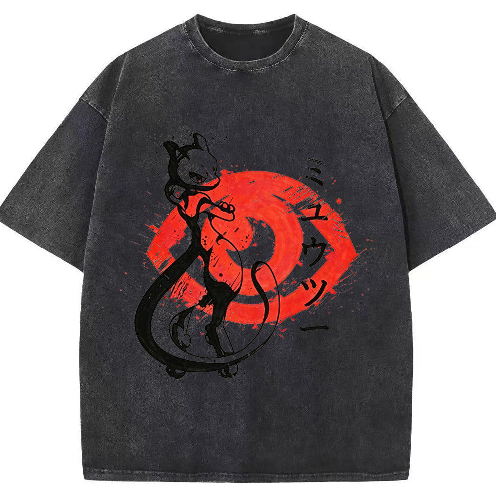 Ink Art Mewtwo Battle Silhouette Tee | Pokemon Anime