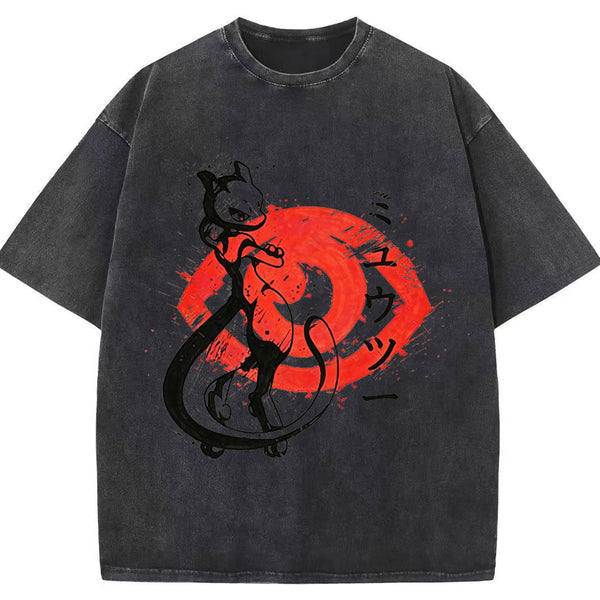 Ink Art Mewtwo Battle Silhouette Tee | Pokemon Anime