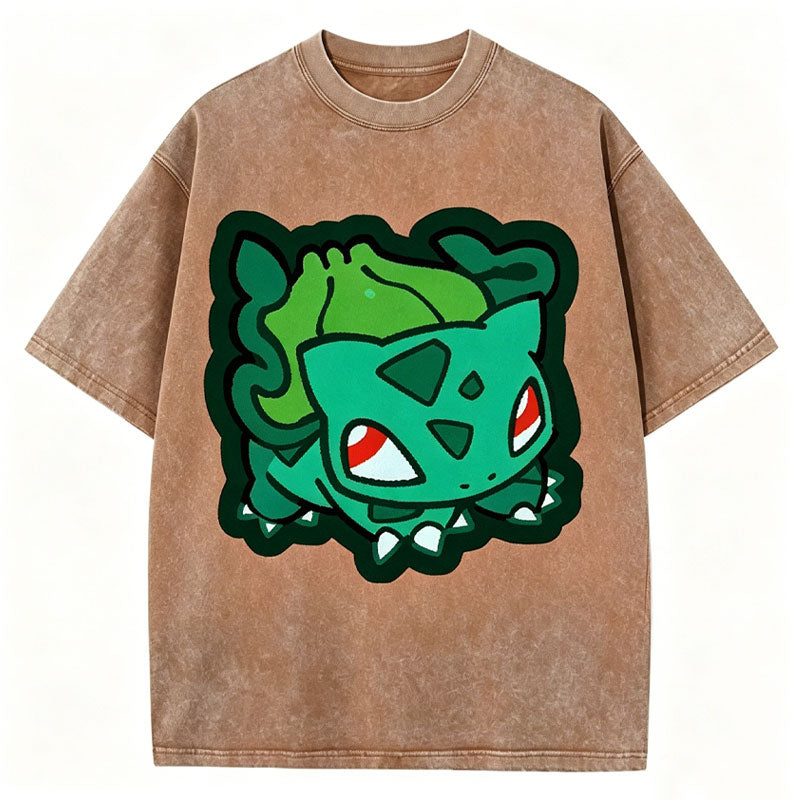 Cute Bulbasaur Unisex Vintage Washed Tee