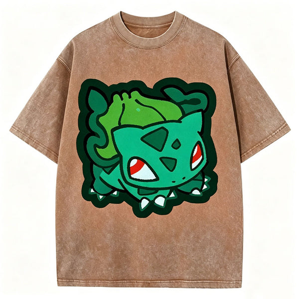 Cute Bulbasaur Unisex Vintage Washed Tee